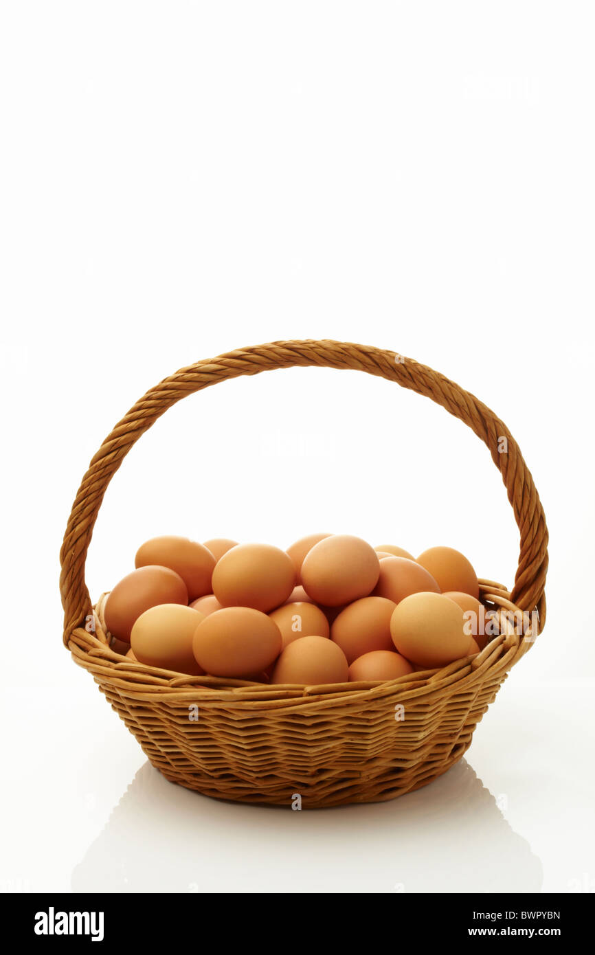 Fresh Eggs in One Basket Stock Photo Alamy