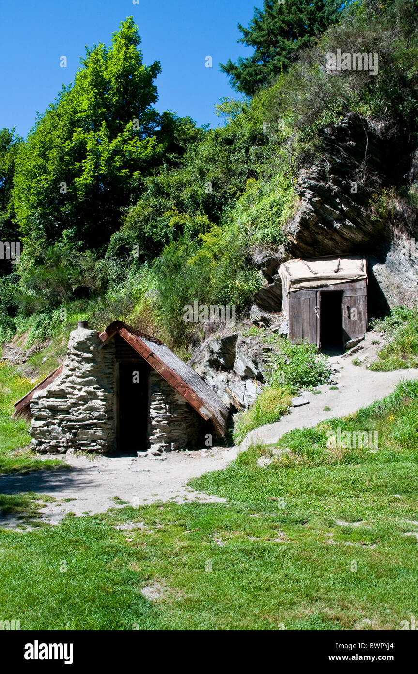 Arrowtown,Old  Gold Mining Town,Near Queenstown, Chinese Settlement,Separate Enclave,Wooden Shacks,South Island, New Zealand Stock Photo