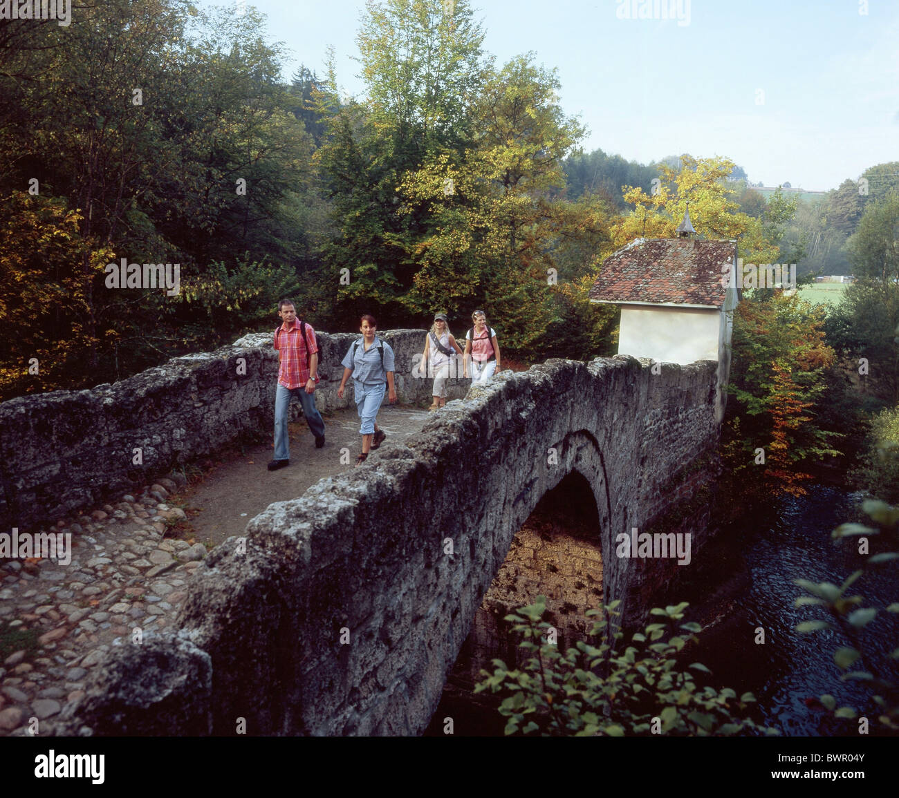 Switzerland Europe Sainteapolline Villarssurglane old river canton