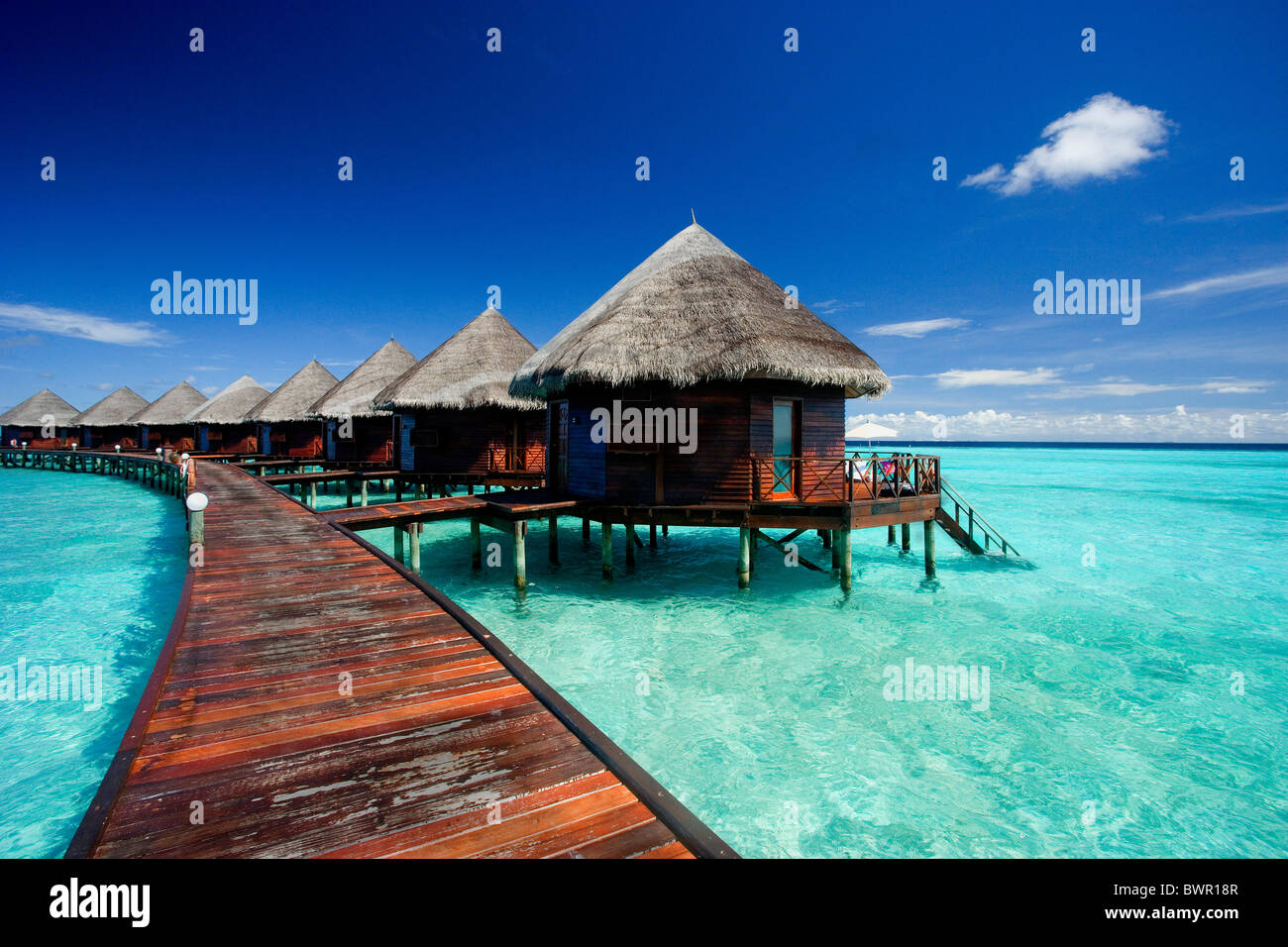 Maldives Asia North Male Atoll coast sea Indian ocean landscape island blue sky holiday holidays vacations Stock Photo