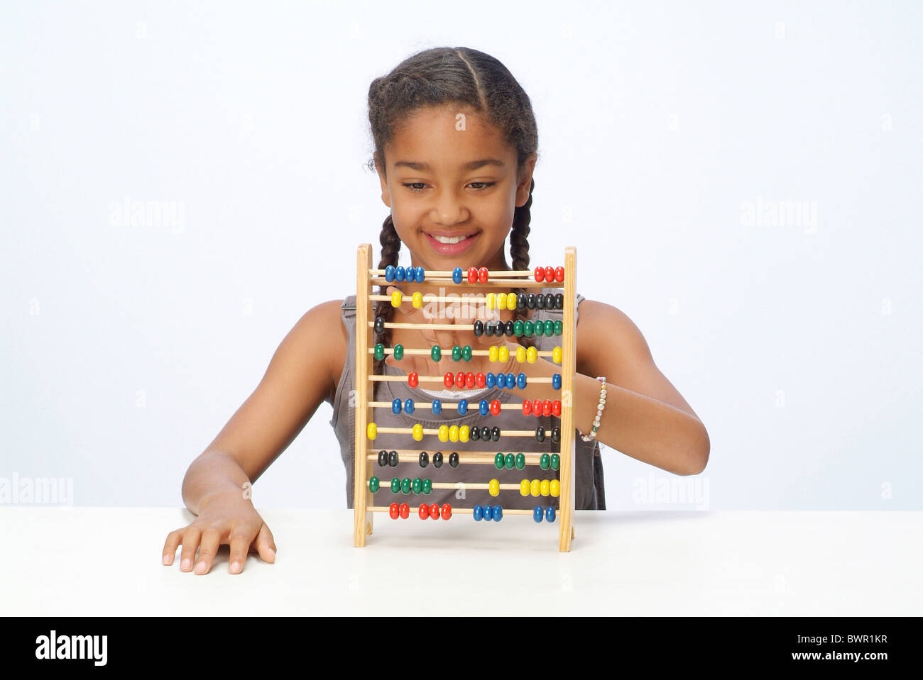 Portrait of a girl with abacus Stock Photo