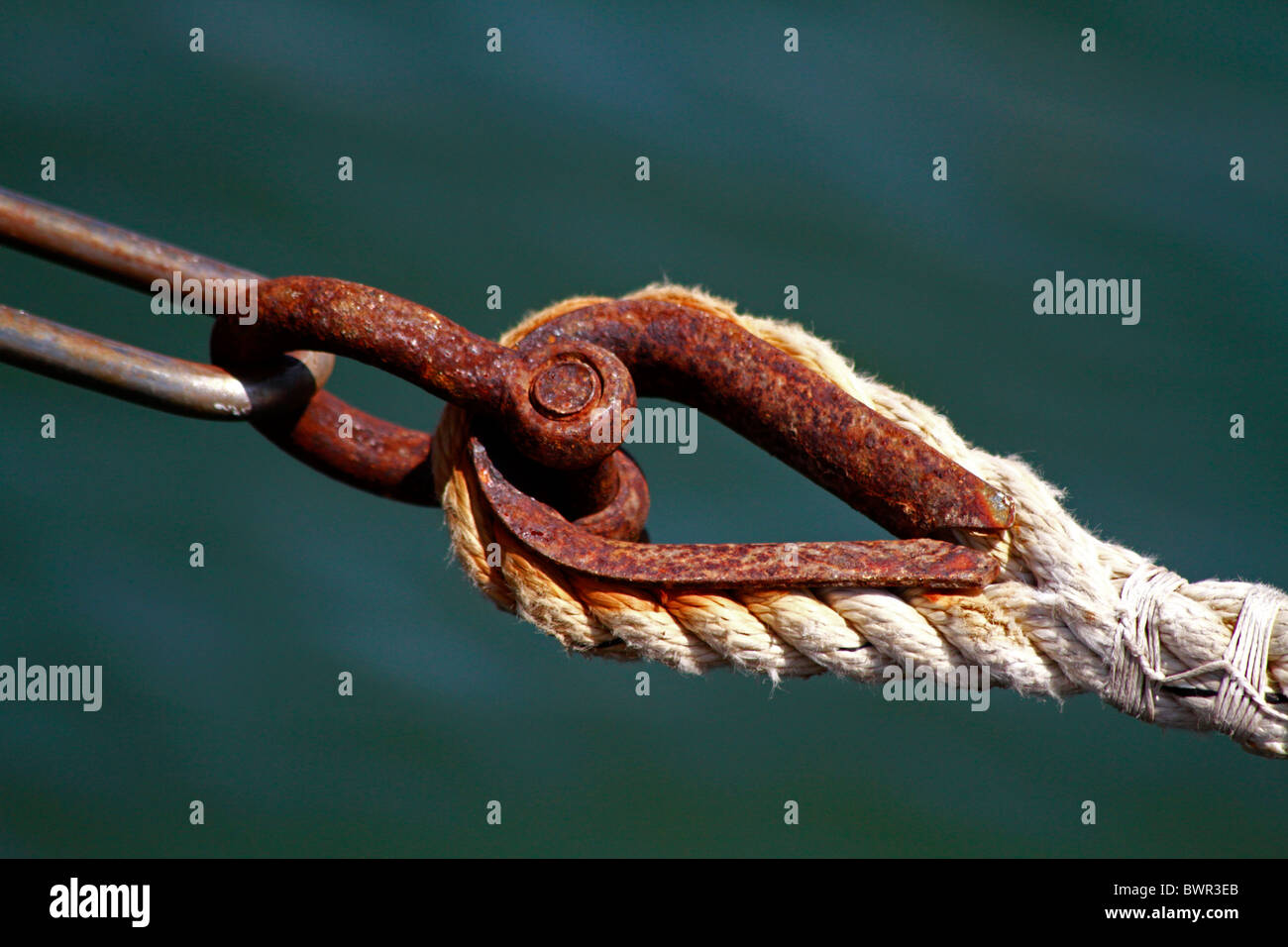 Detail view of a rusty shackle Stock Photo