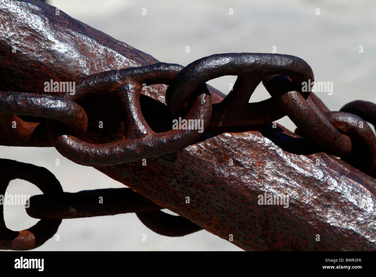 Detail view of a rusty chain Stock Photo