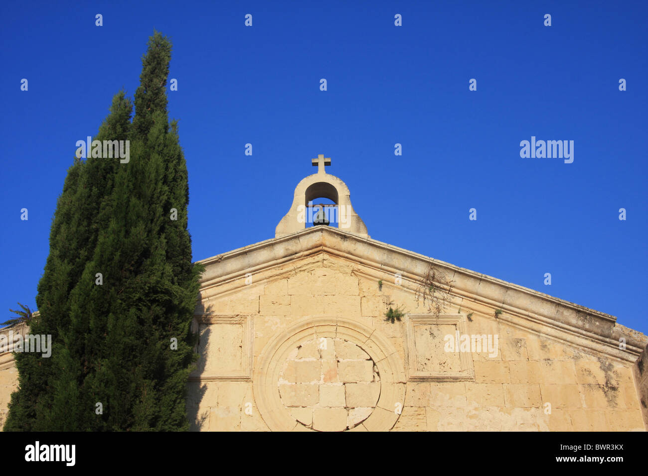 Malta Mdina old town Church bell Roof tree Stock Photo
