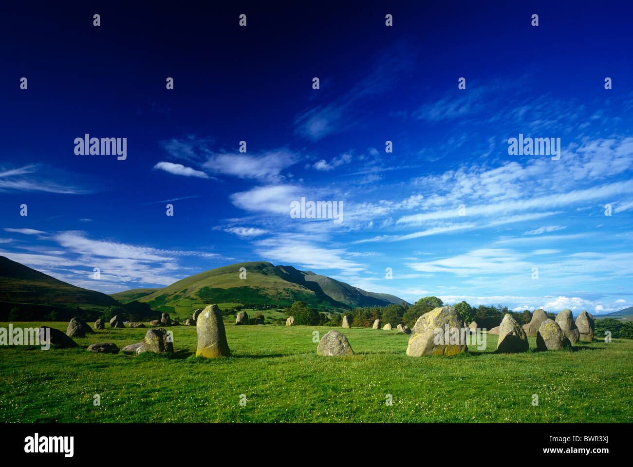Castlerigg Stone Circle near Keswick, Lake District, Cumbria, England Stock Photo