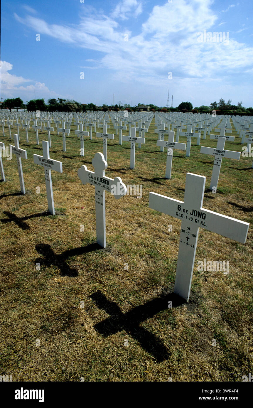 Indonesia Java island Surabaya city Kembang Kuning cemetery Dutch soldiers fallen World War II Asia cemetery W Stock Photo