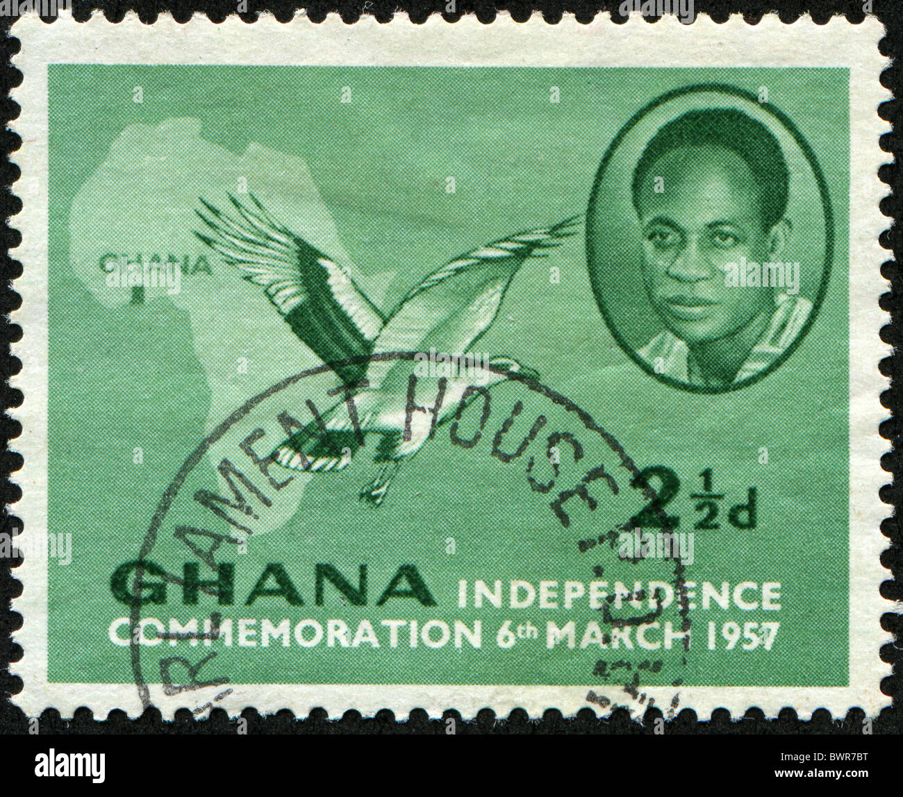map of Africa and commemorates Ghanaian independence Stock Photo