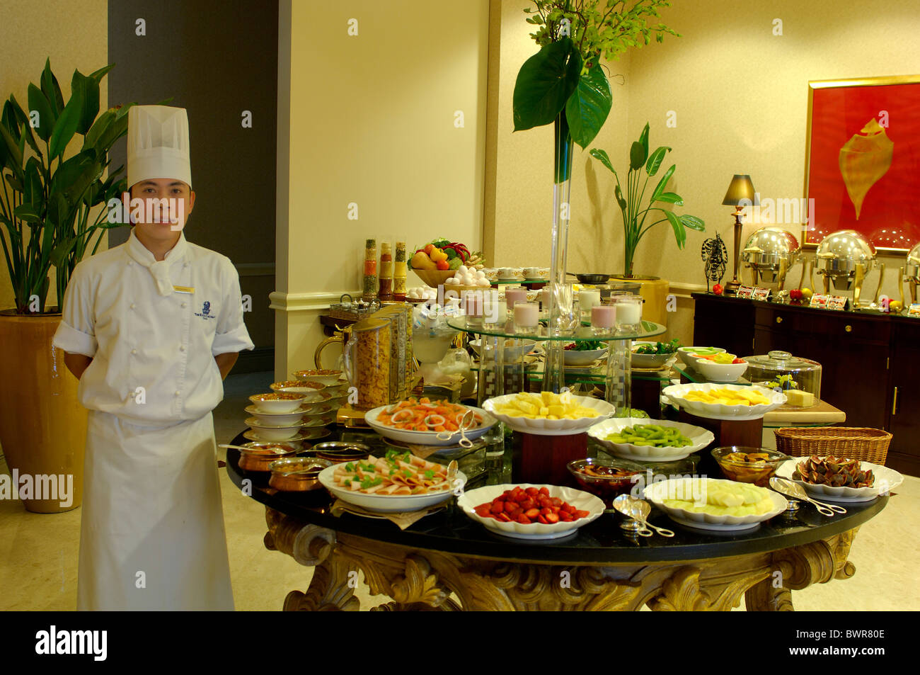 Qatar RitzCarlton Hotel Doha Club Lounge Breakfast Buffet Doha Arabian