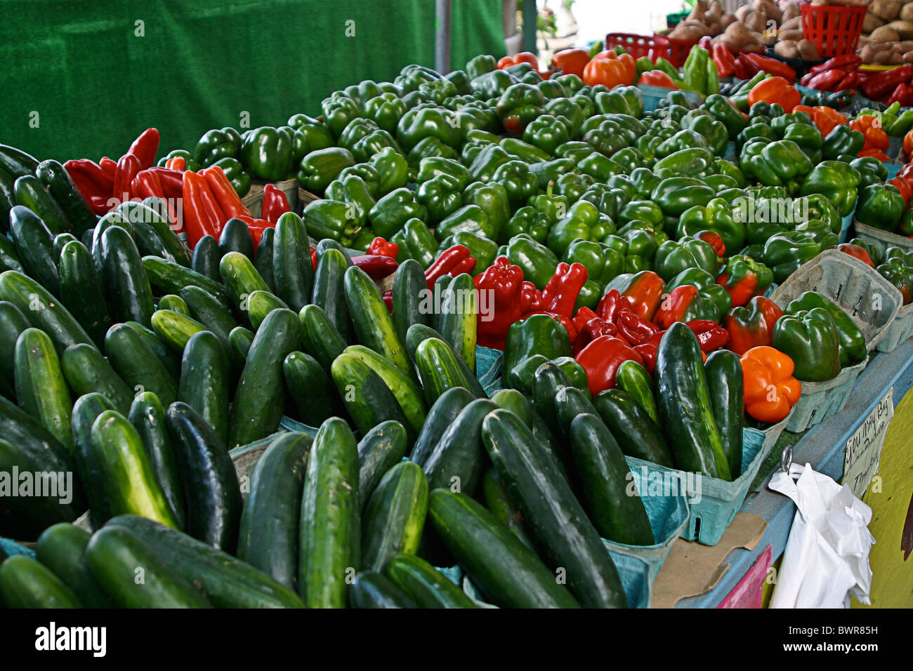 Fresh Vegetables on display at roadside stand on Interstate 4. Plant