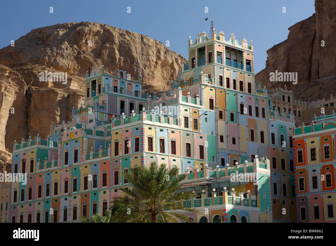 Yemen Khailah Palace Khailah Wadi Hadramaut Hadhramaut Hadramaut South Yemen Arabian Peninsula Middle East Ea Stock Photo