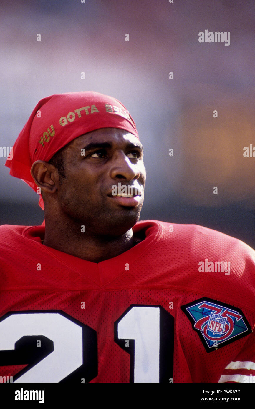 Deion Sanders competing for the San Francisco 49ers in1994 Stock Photo