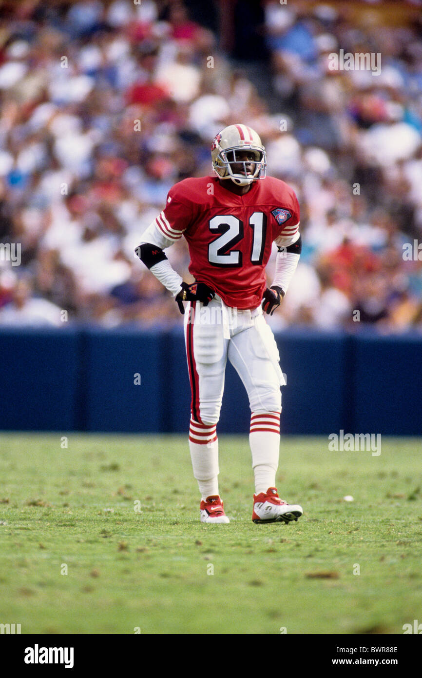 Deion Sanders competing for the San Francisco 49ers in1994 Stock Photo
