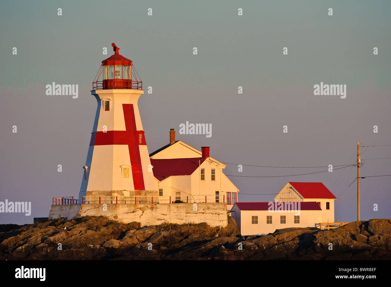 East Quoddy Lighthouse on Campobello Island Canada Stock Photo