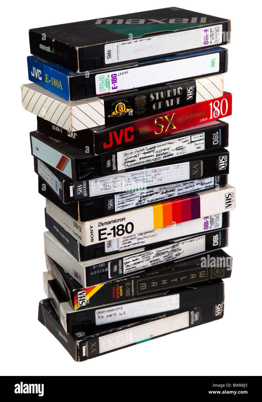 Pile of used VHS video tapes now defunct UK Stock Photo - Alamy