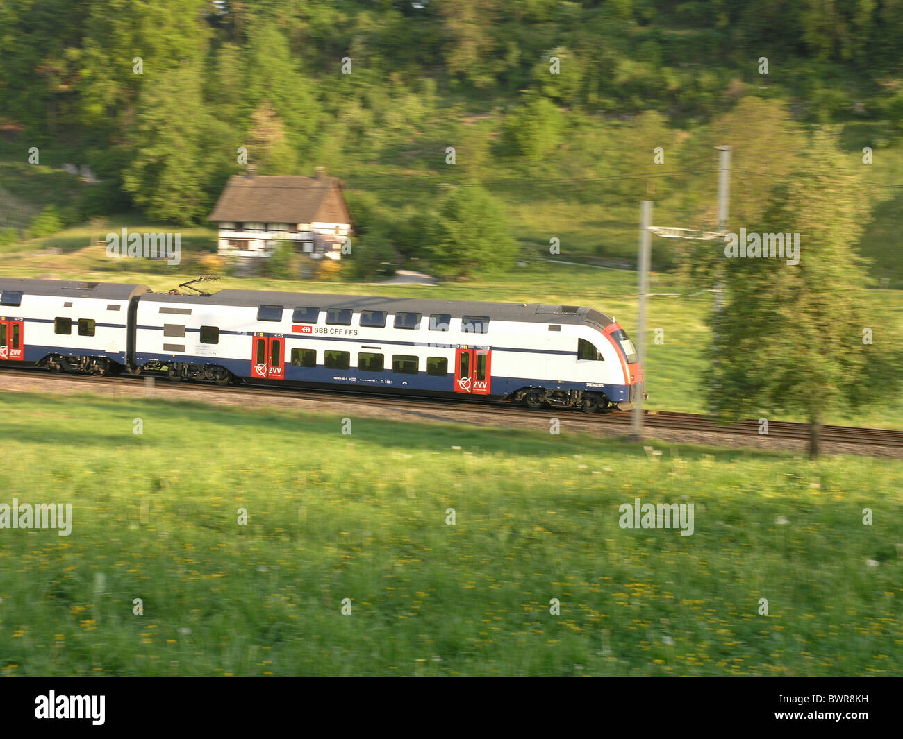 Switzerland Europe Zurich S-Bahn metro railway S7 Line RABe 514 Double  decker train SBB rail transportation Stock Photo - Alamy