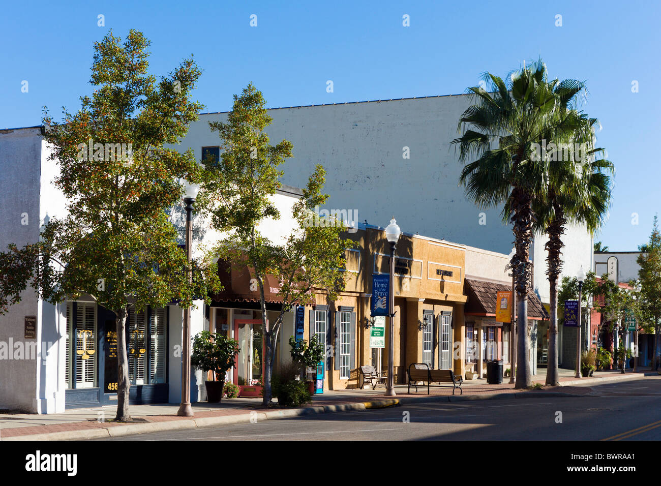 Shops on Harrison Avenue in historic downtown Panama City, Gulf Coast