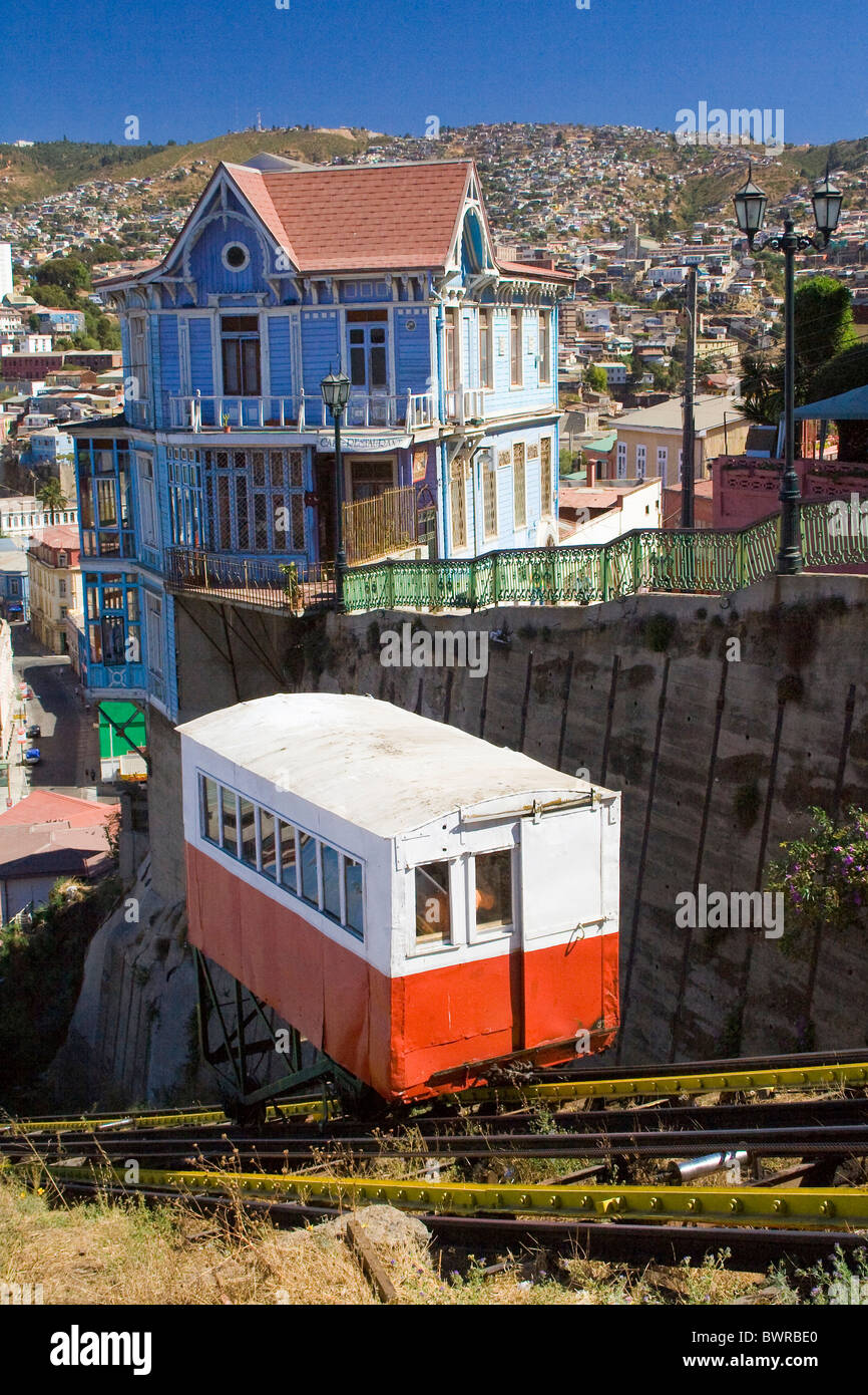 Chile South America Valparaiso city San Augustin funicular cable car
