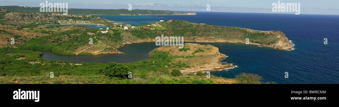 Antigua Panorama View from Blockhouse Fort Caribbean Island Coast Shore ...