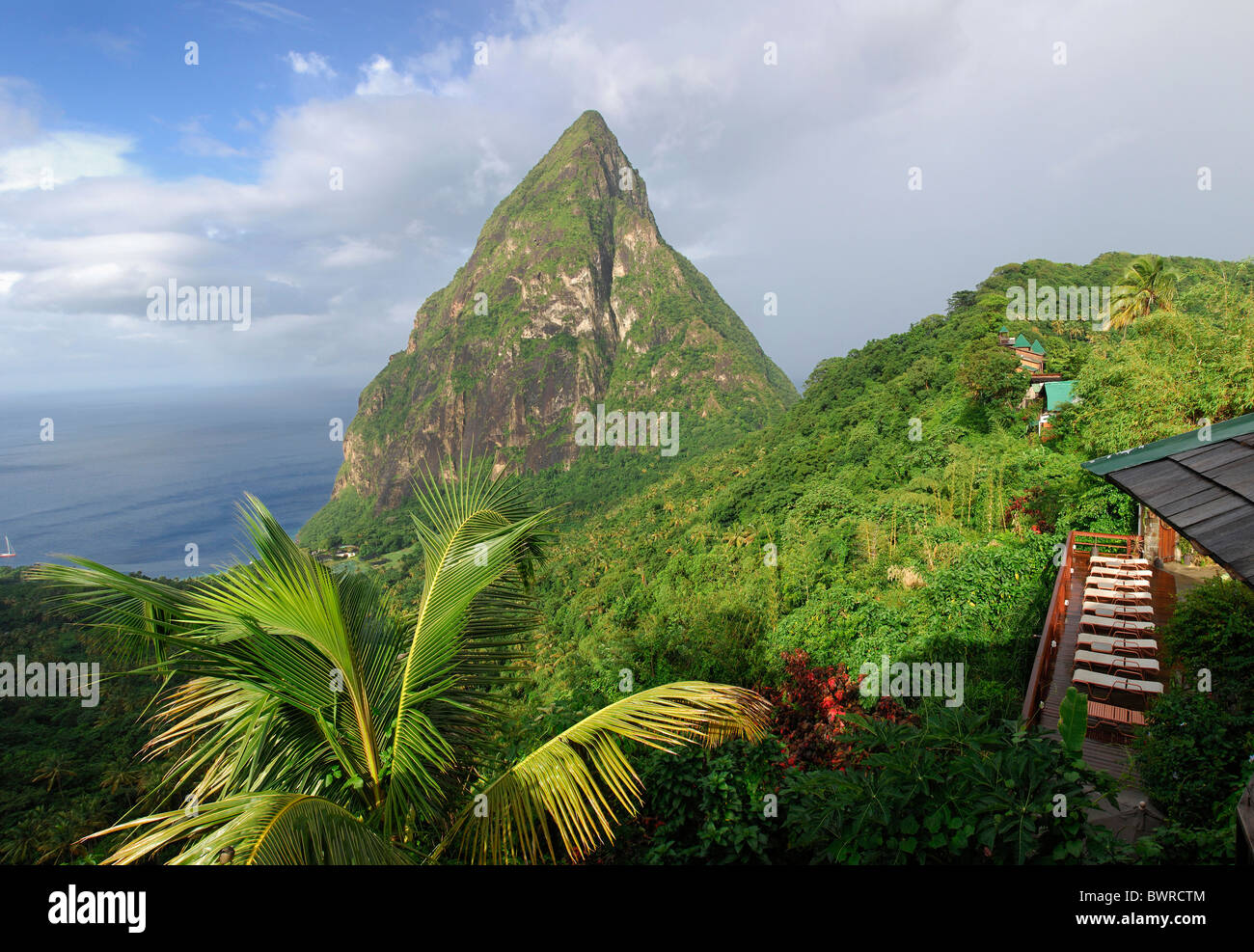 Saint Lucia Petit Piton Ladera Resort near Soufriere Pitons Caribbean Island Landscape scenery