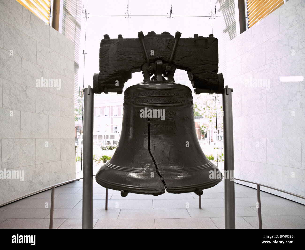 Historic Liberty Bell at Independence Hall National Historic Park. Stock Photo