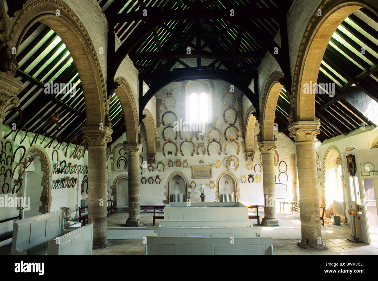 Oakham Castle Great Hall, Leicestershire, horseshoes horseshoe ...