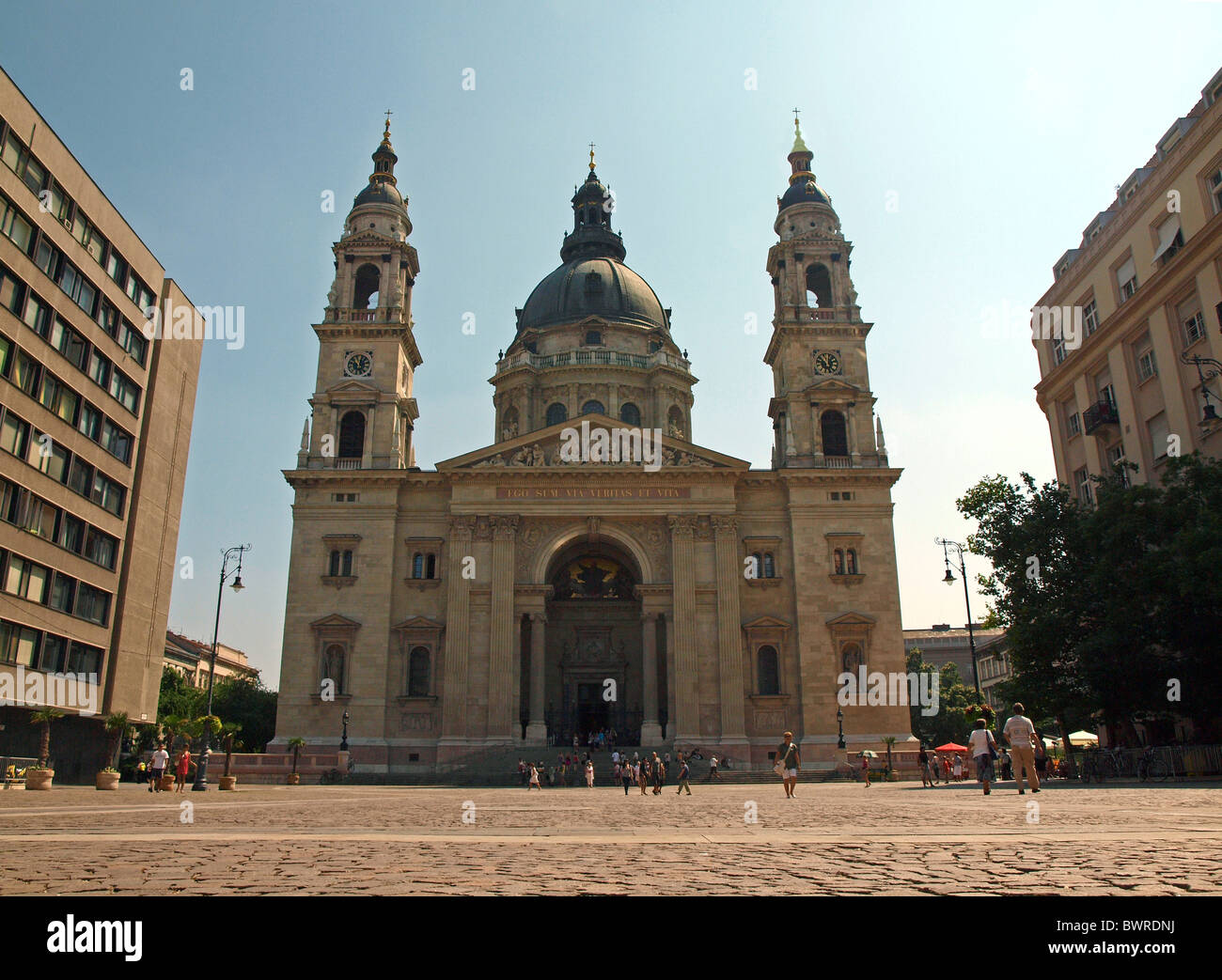 St Stephen’s Basilica, Budapest, Hungary and St. Stephen's square. Stock Photo