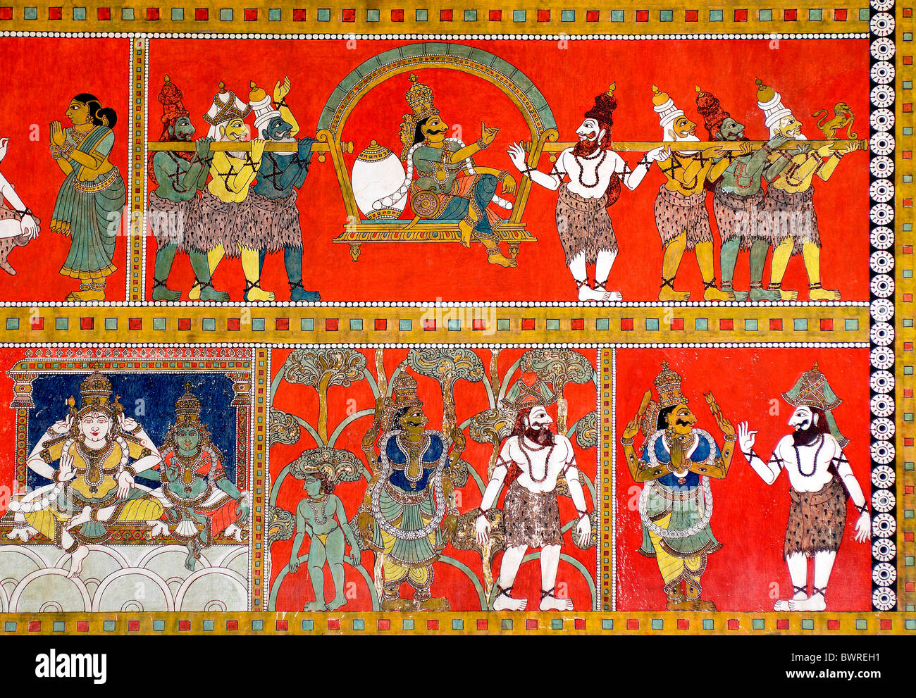 MURALS IN MEENAKSHI TEMPLE MADURAI TAMILNADU Stock Photo Alamy