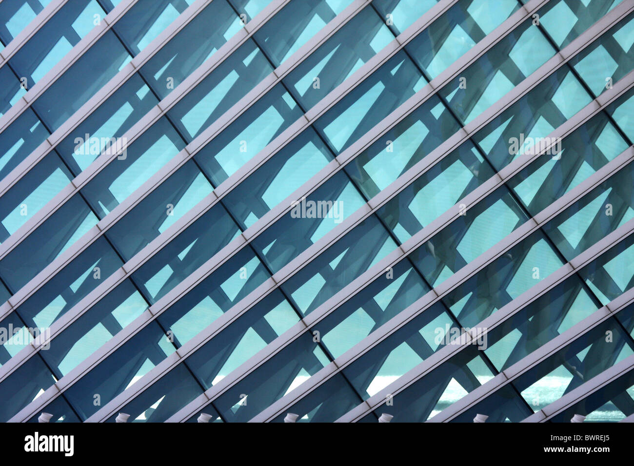The windows of the Milwaukee Art Museum Calatrava Milwaukee Wisconsin with Santiago Calatrava Quadracci Pavilion Stock Photo