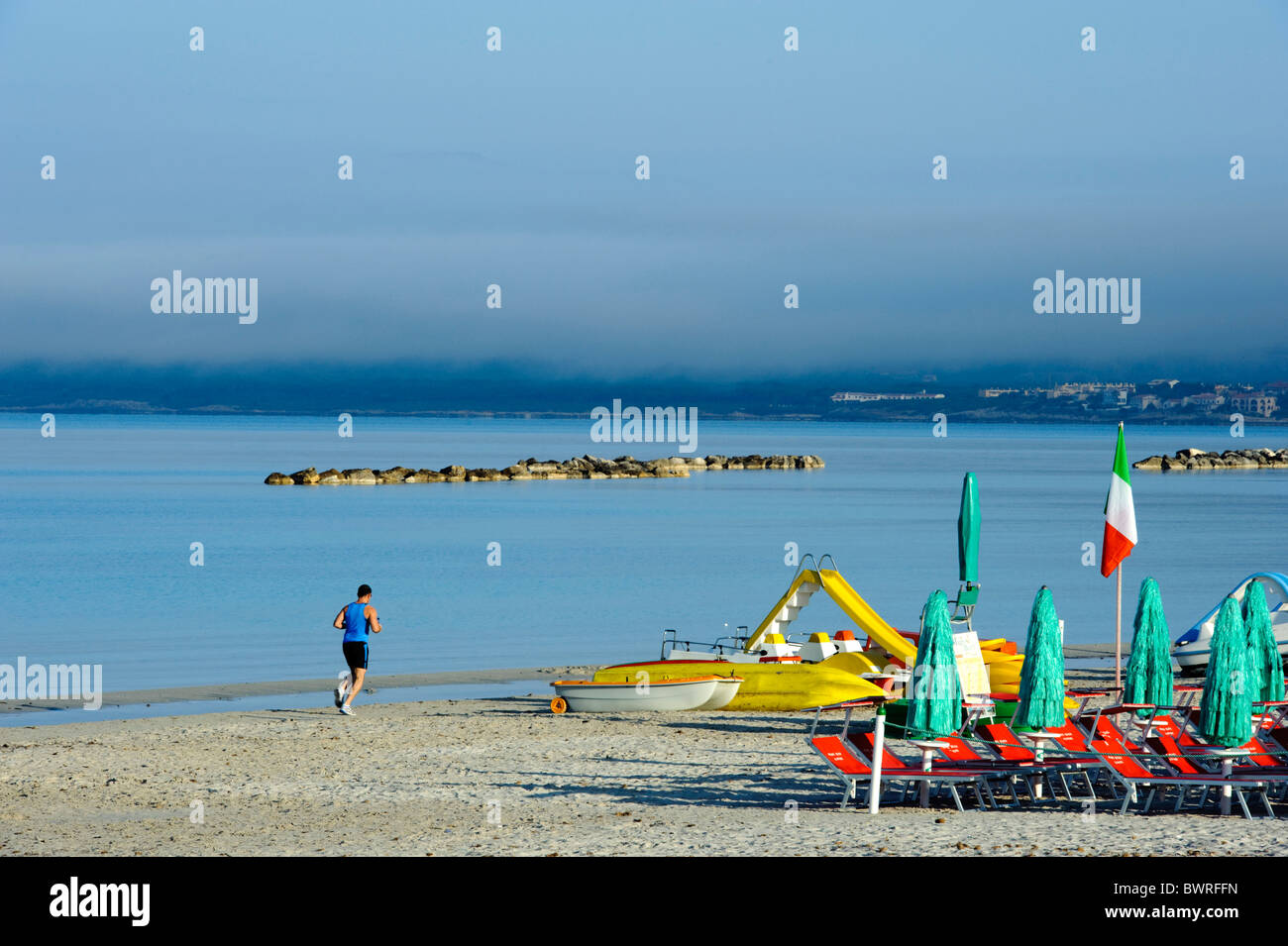 beach Spiaggia di San Giovanni, Alghero, Sardinia, Italy Stock Photo