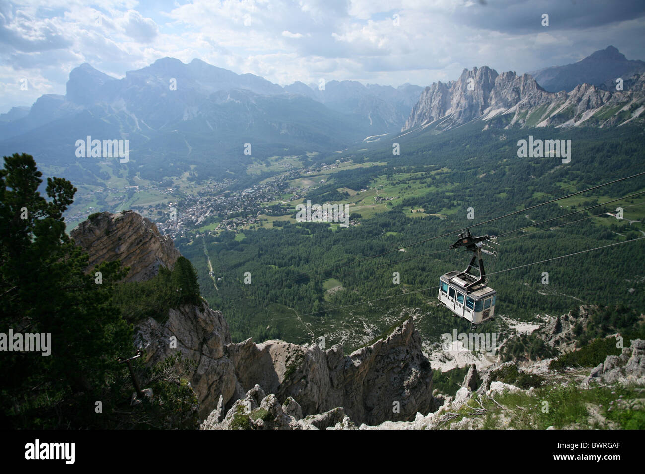 Italy Europe Monte Faloria Outdoor Outdoors Outside Alps mountain mountains Dolomites Landscape scenery So Stock Photo