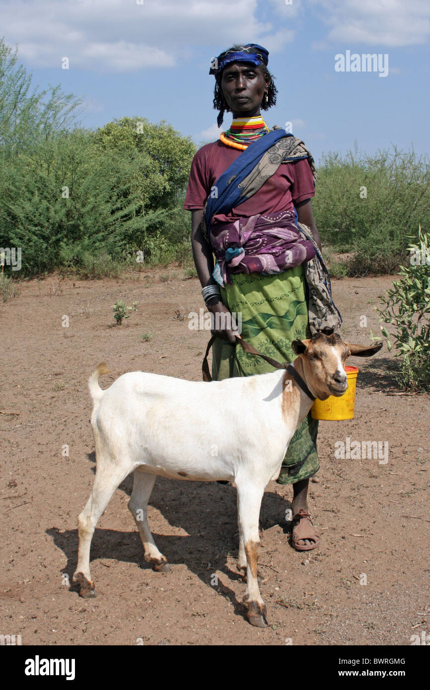 A Mature Borana Tribe Woman With Her Goat, Ethiopia Stock Photo Alamy