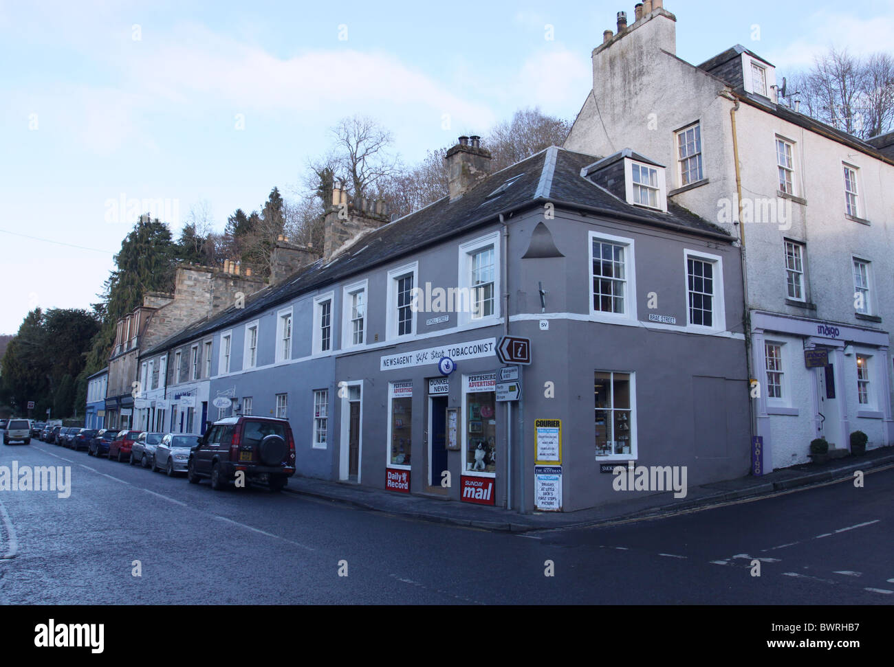 Dunkeld street scene Scotland November 2010 Stock Photo Alamy