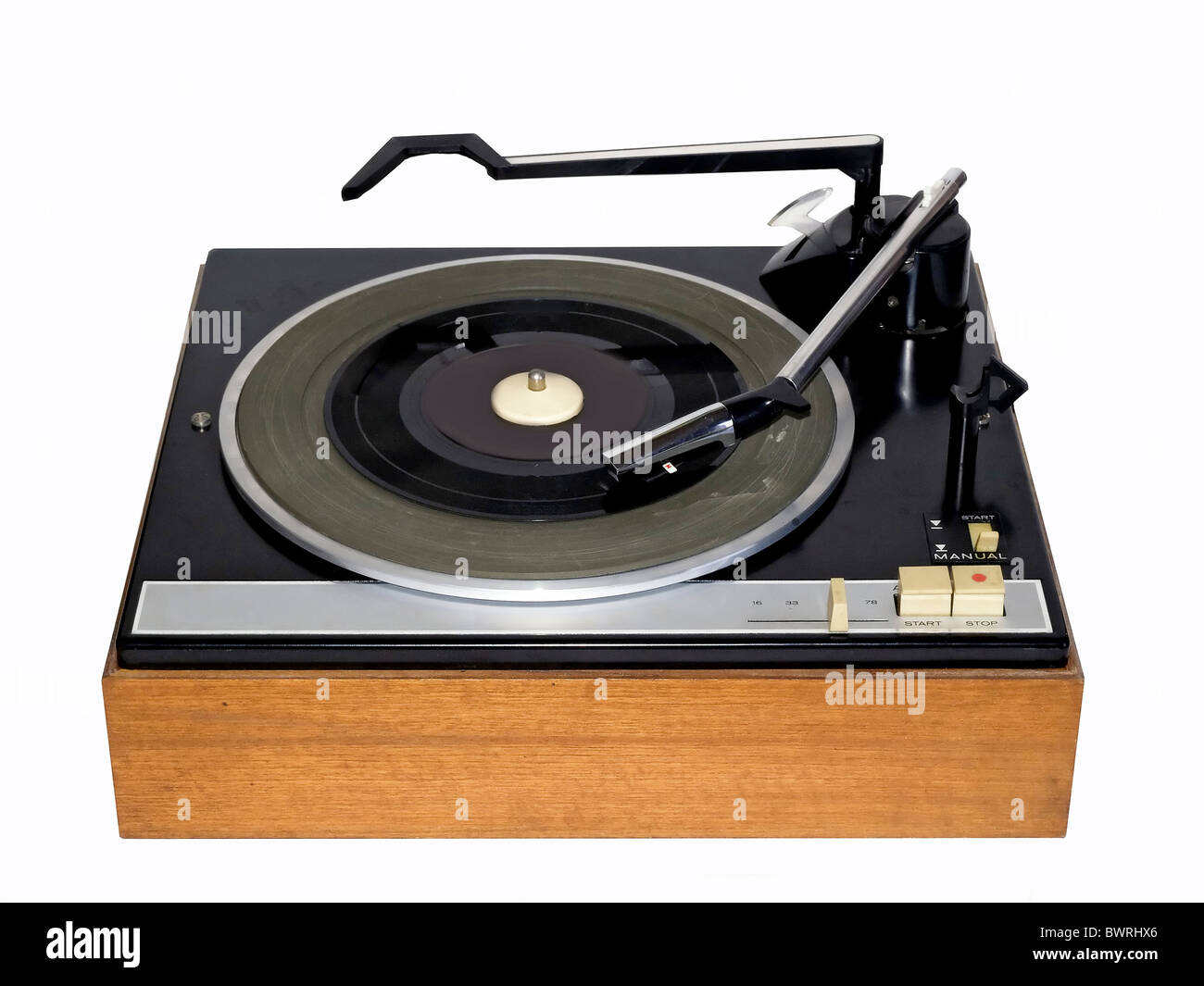 old turntable isolated on white Stock Photo Alamy
