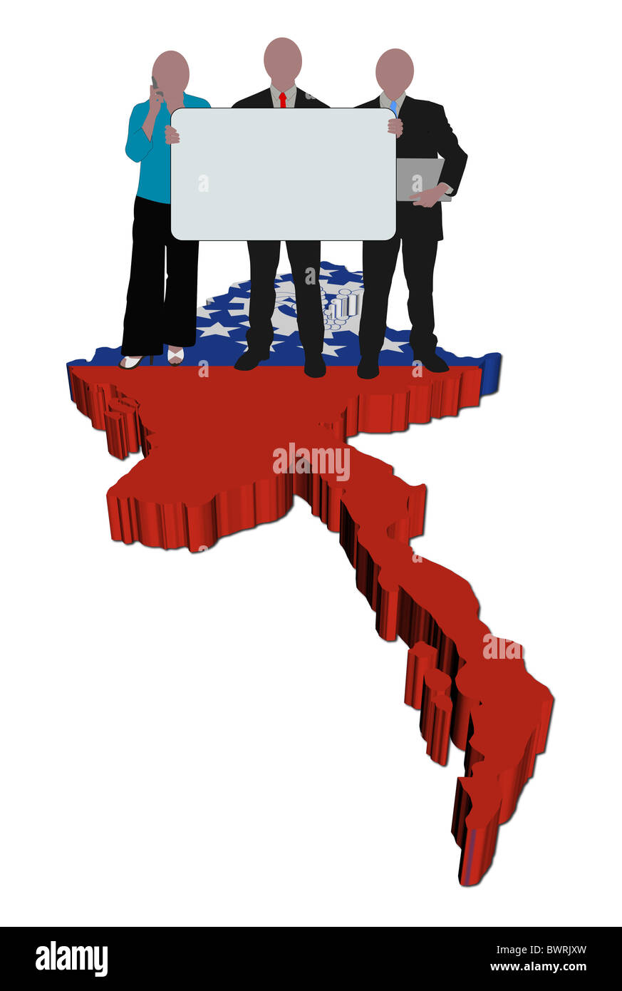 Myanmar Teamwork business team with sign on Myanmar map flag illustration Stock Photo ...