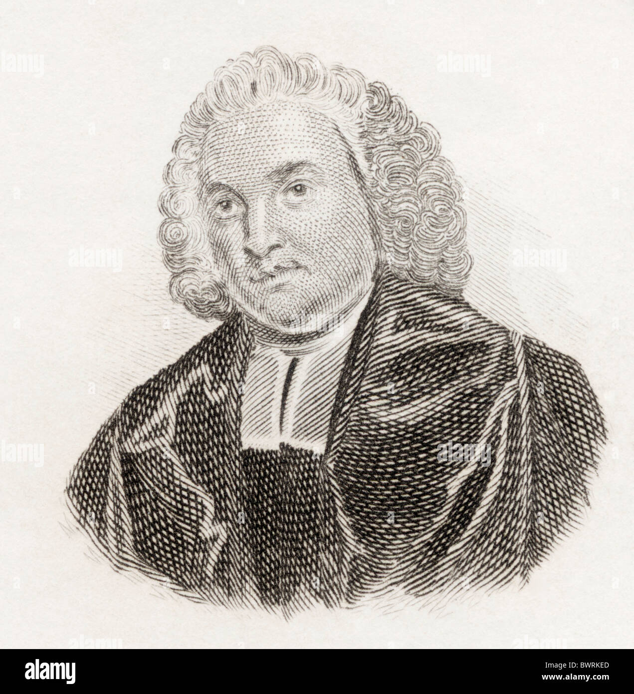 Joseph Warton, 1722 to 1800. English academic and literary critic. From Crabb's Historical Dictionary published 1825. Stock Photo