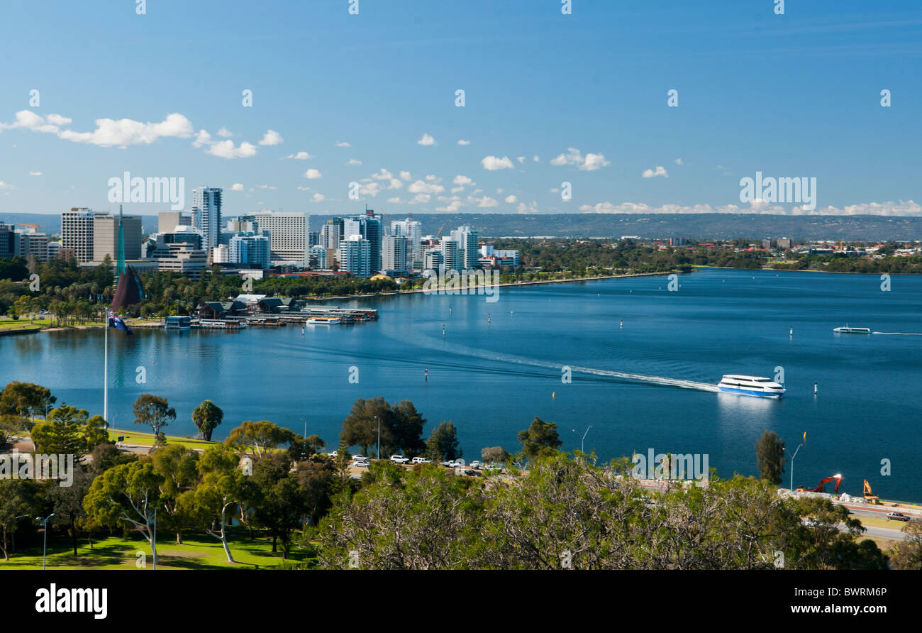 Perth State city of Perth along the Swan River Stock Photo - Alamy