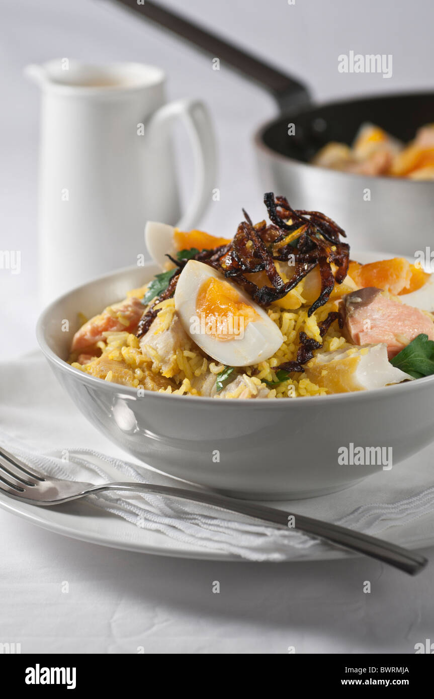 Kedgeree. AngloIndian fish and rice dish Stock Photo Alamy