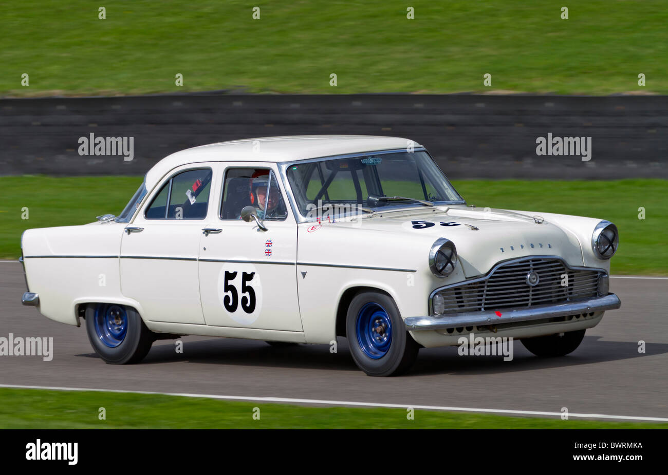 1959 Ford Zephyr MkII with driver Alistair Dyson at the 2010 Goodwood Revival, Sussex, England, UK. St Mary's Trophy Race. Stock Photo