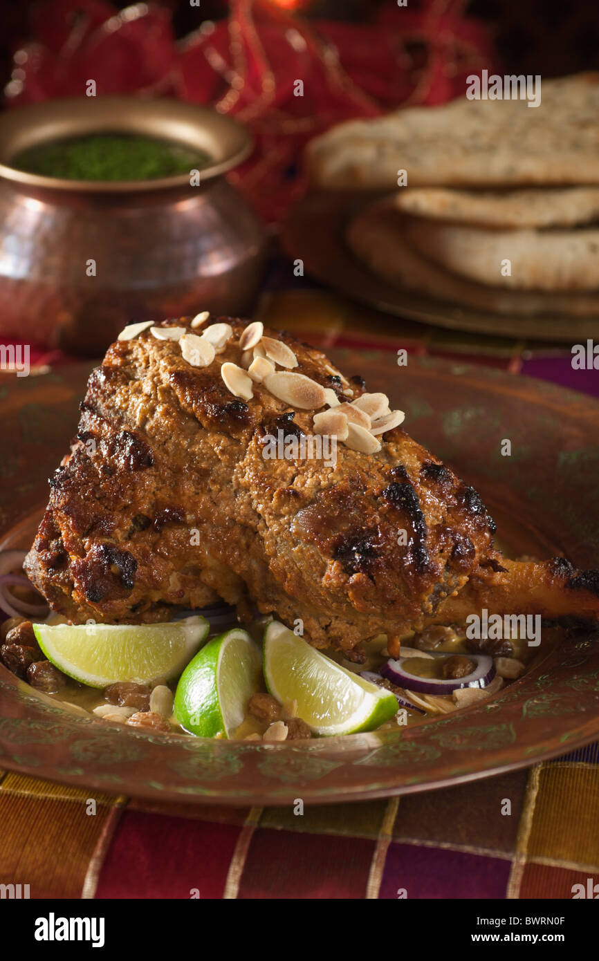 Raan Masaledar. Spiced leg of lamb. India Food Stock Photo Alamy
