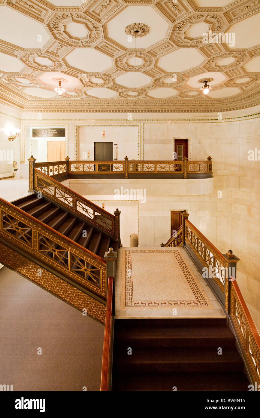 Staircase, Chicago Cultural Center, Illinois Stock Photo