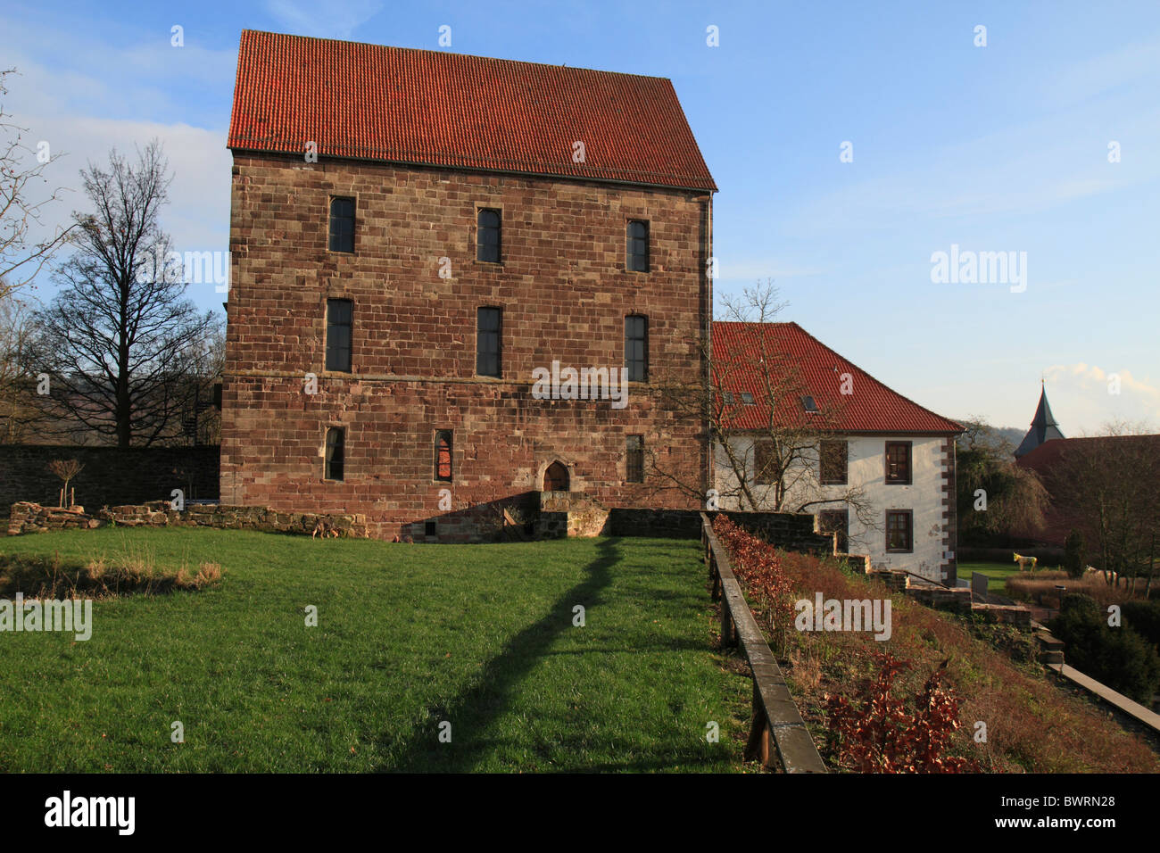 Muthaus tower house, Burg Hardeg palace, Hardegsen near Goettingen, Lower Saxony, Germany, Europe Stock Photo