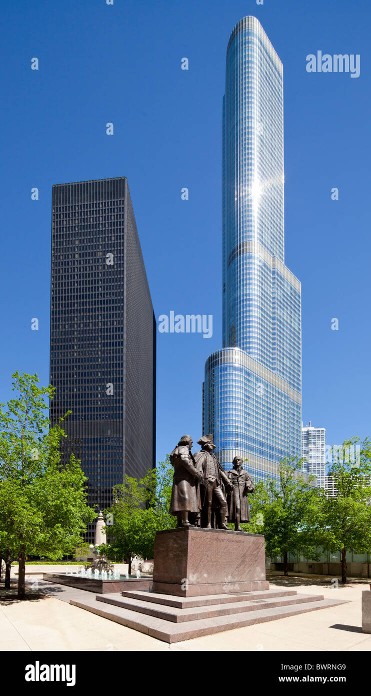 George Washington Robert Morris Hyam Salomon Memorial, Chicago, Illinois Stock Photo