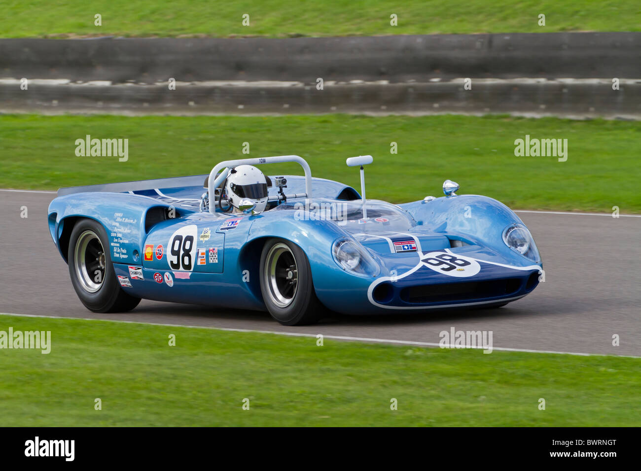 Andrew Smith in the 1965 Lola-Chevrolet T70 Spyder in the Whitsun Trophy race. 2010 Goodwood Revival, Sussex, England, UK. Stock Photo