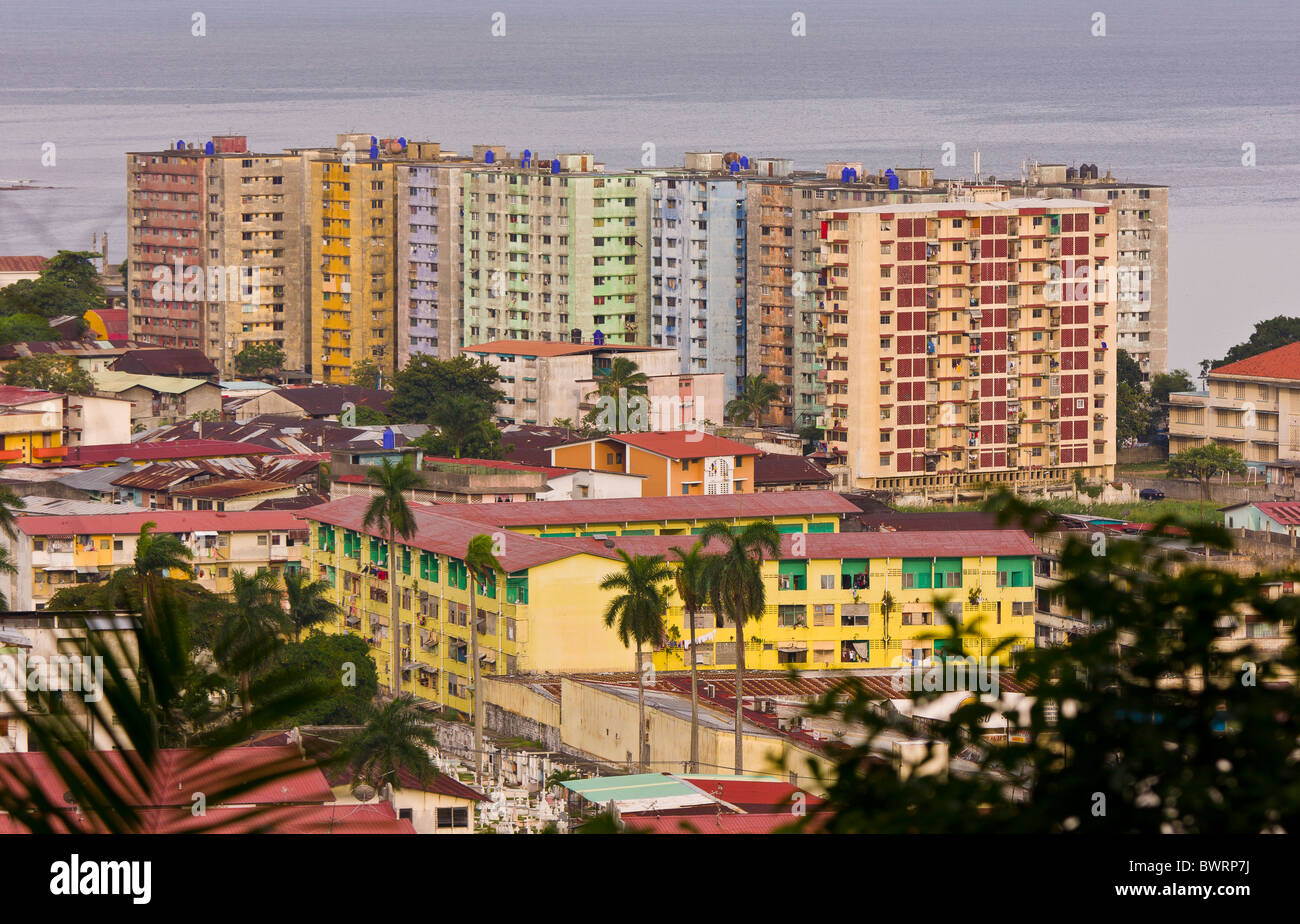 PANAMA CITY, PANAMA Colorful apartment buildings in Santa Ana and