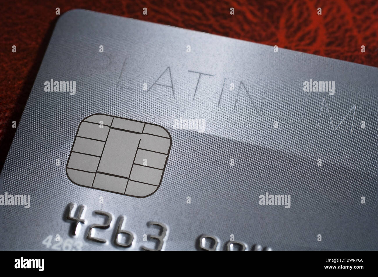 Detail of a Platinum Visa credit card Stock Photo