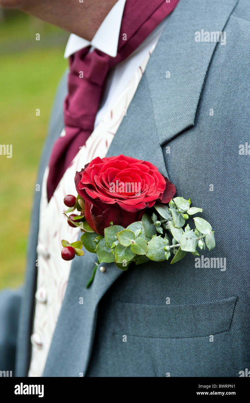 groom buttonhole flower Stock Photo Alamy