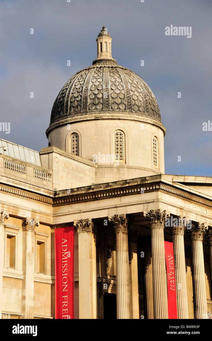 Facade of the National Gallery on Trafalgar Square, London, England, United Kingdom, Europe Stock Photo