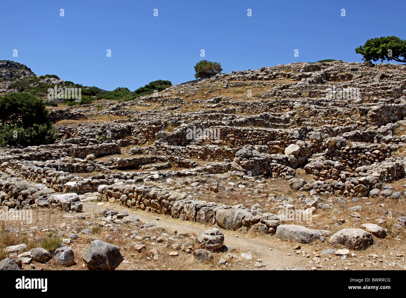 Gournia, Minoan archaeological site, Crete, Greece, Europe Stock Photo ...