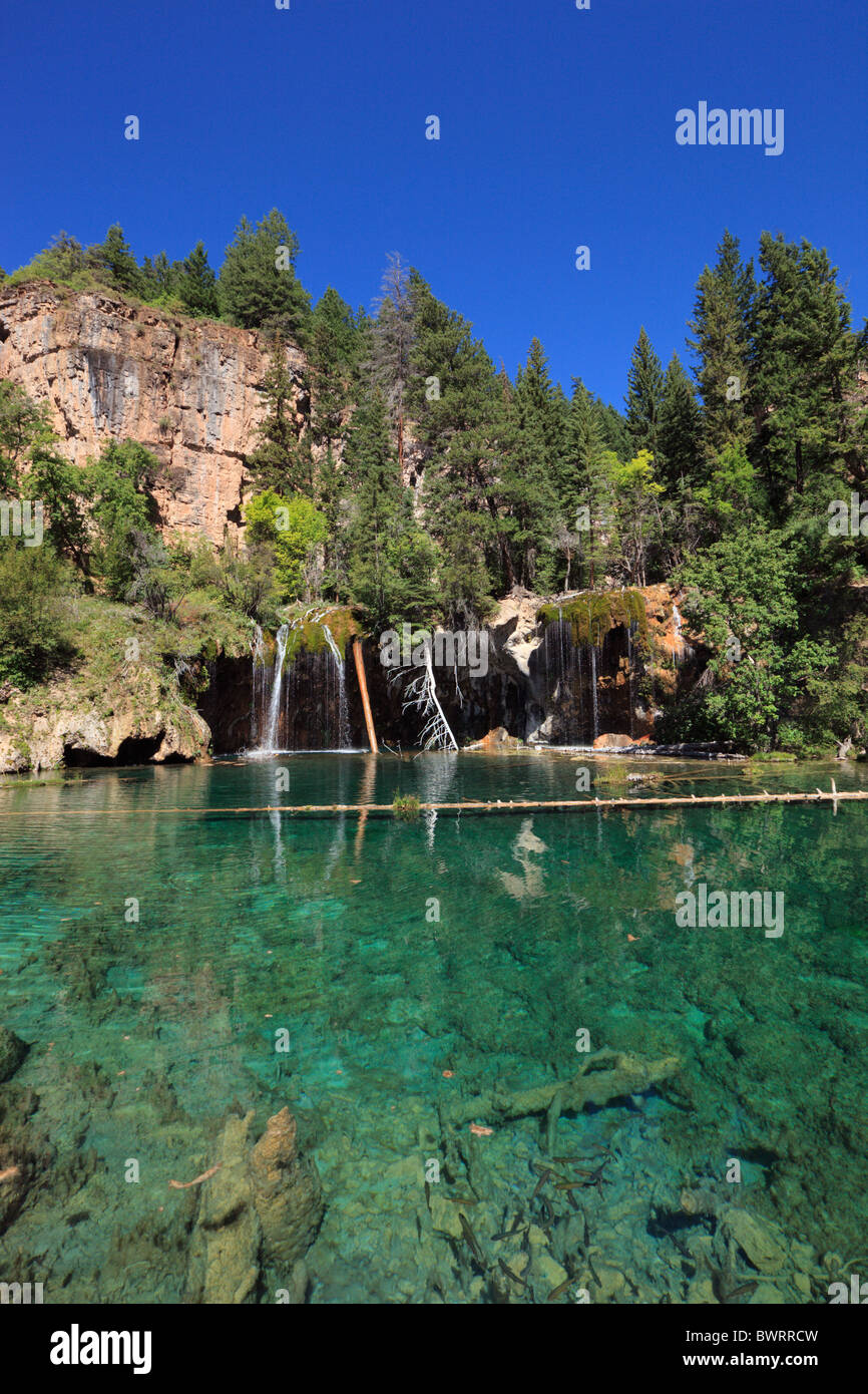 Waterfall at Hanging Lake near Glenwood Springs, Colorado, USA. Stock Photo
