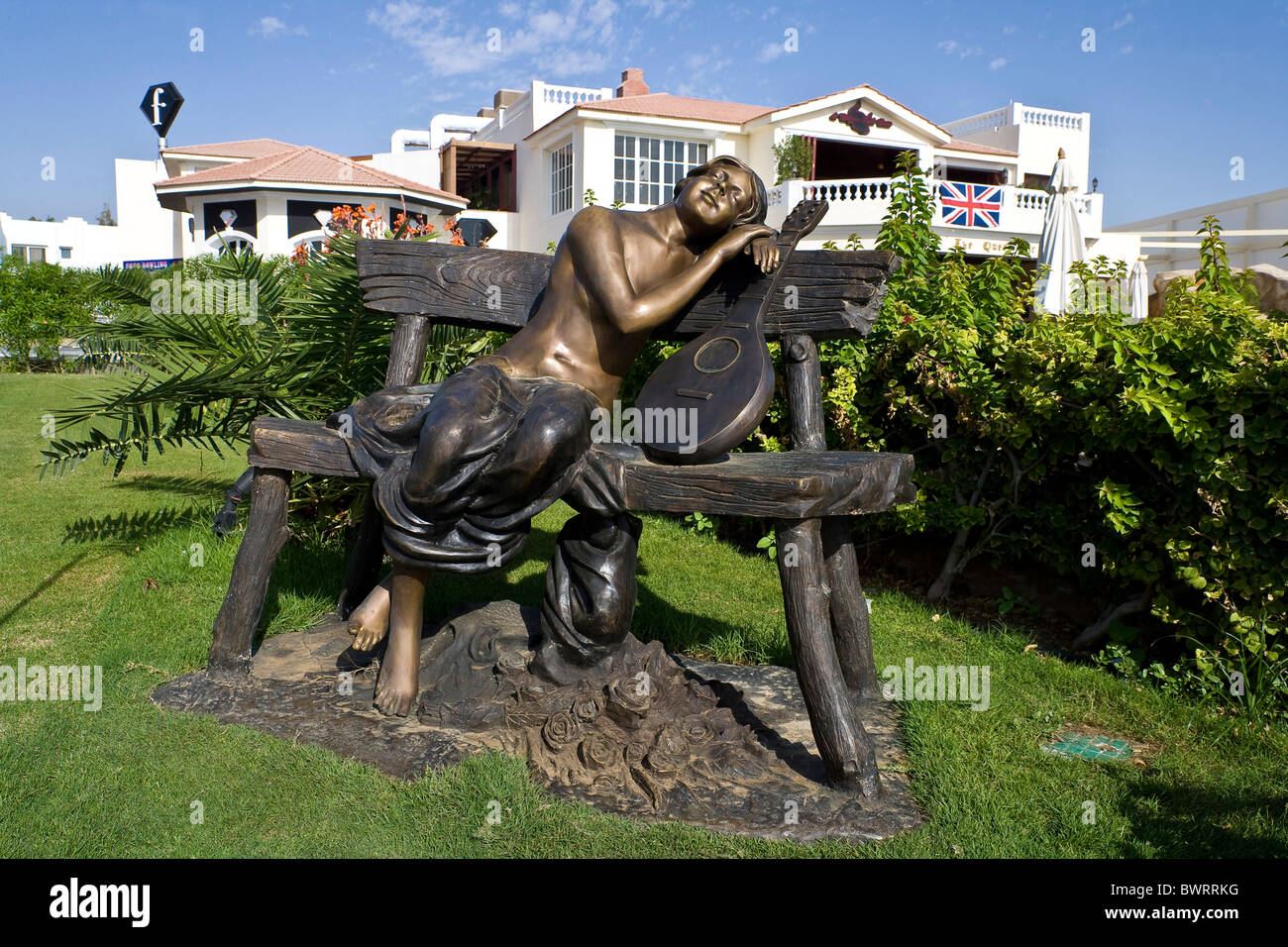 Bronze sculpture in a tourist resort, Sharm el Sheikh, Egypt, Africa Stock Photo